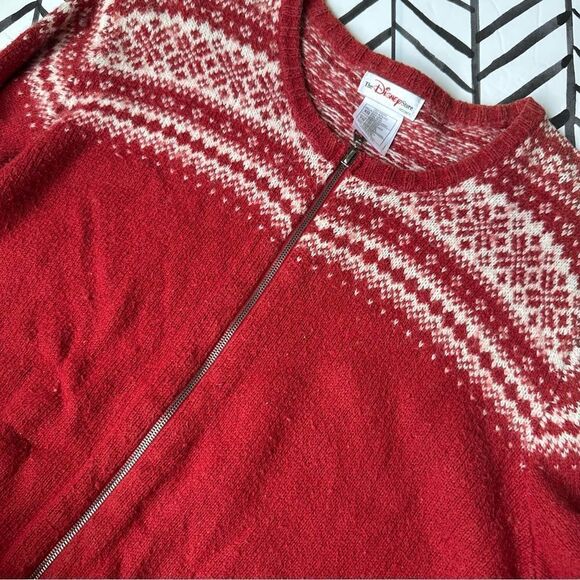 VINTAGE Disney Size XL Winnie The Pooh Skiing Full Zip Long Sleeve Sweater - Picture 1 of 4